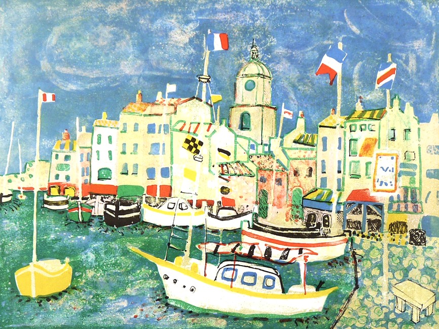 ポール・アイズピリの絵画作品　タイトルは、サントロペ